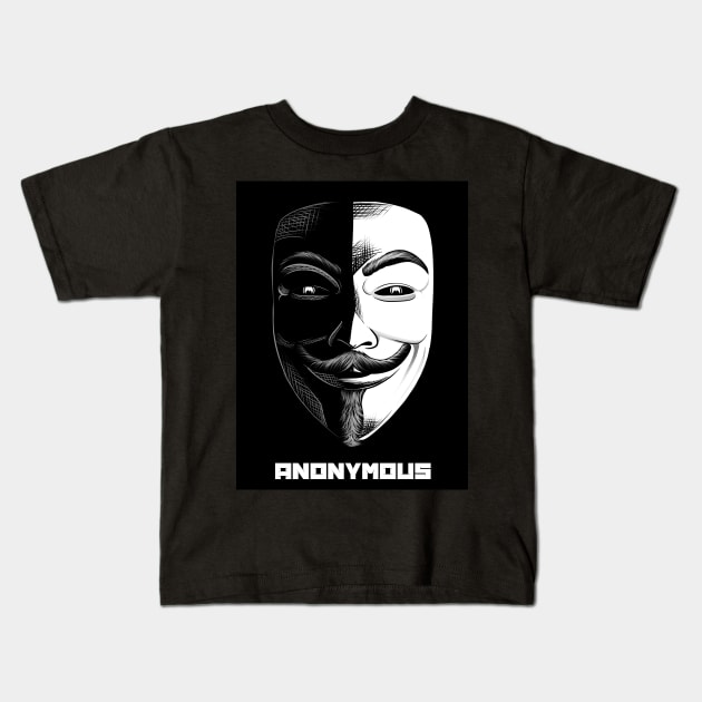 Anonymous Kids T-Shirt by 9yctoonz